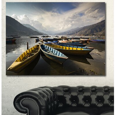 Design Art "Pokhara Lakeside Boats" Boat Print Poster