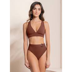 XXL Bikini Tops Maaji Moccachino Patri Long Line Triangle Bikini Top Brown