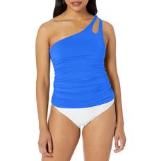 S Tankinis La Blanca Women's Island Goddess One Shoulder Keyhole Tankini Swimsuit Top, Capri Blue