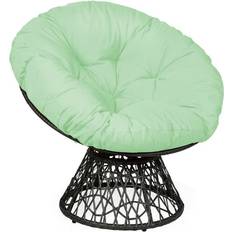 Green Lounge Chairs Goplus Rattan Ergonomic Papasan Lounge Chair