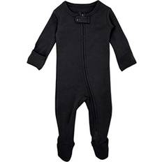 Organic Zipper Footed Overall Black