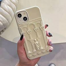 Handyzubehör Shein Classical Art Angel Statue 3D Phone Case Compatible With iphone 15 14 13 12 11 Pro Max Retro Boy Girl Soft Silicone Anti-drop Shockproof Cover