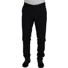 Silk Jeans Dolce & Gabbana Black Wool Chino Dress Formal Men's Pants