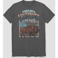 Destination Wyoming Buffalo Unisex Tee Charcoal