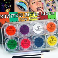 Eyeliners Bowitzki 8x5 Gram Water Activated Eyeliner Hydra Liner Makeup UV Glow Fluorescent Color Graphic Retro Face and Body Paint