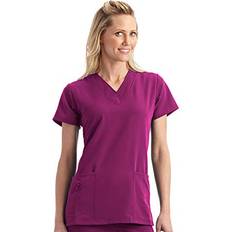 Jockey Red Clothing Jockey Women's Scrubs V-Neck Crossover Top 2206, Medium, Pink