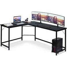 Costway L Shaped Desk Corner Computer Desk PC Laptop Gaming Workstation-Black