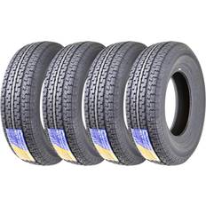 Free Country New Premium Trailer Tires ST225/75R15 10 Ply Load Range E w/Featured Side Scuff Guard Set