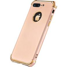 iPhone 8 Plus Case, Ultra Slim Flexible iPhone 8 Plus Matte Case, Styles 3 in 1 Electroplated Shockproof Luxury Cover Case for iPhone 8 Plus Gold