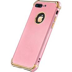 iPhone 8 Plus Case, Ultra Slim Flexible iPhone 8 Plus Matte Case, Styles 3 in 1 Electroplated Shockproof Luxury Cover Case for iPhone 8 Plus Rose Gold