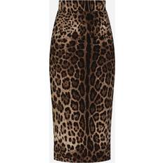 Dolce & Gabbana Polyester Skirts Dolce & Gabbana Leopard-print wool pencil skirt multicoloured