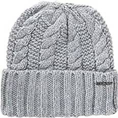 Michael Kors Women Beanies Michael Kors Women`s Cable Knit Teddy Fleece Winter Beanie Hat Pearl Heather Grey538560C-052/Nickel, One Size