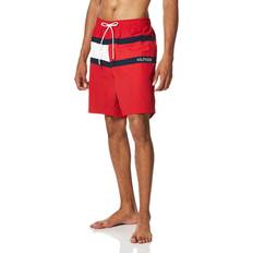 Tommy Hilfiger Red Swimwear Tommy Hilfiger mens 7" Swim Trunks, Red