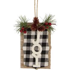 Northlight Seasonal Buffalo Plaid Black/White Christmas Tree Ornament 4.8"