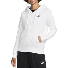 Nike Women's Club Fleece Full-Zip Hoodie - White/Black