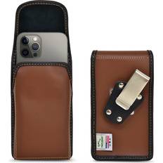 Apple iPhone 14 Pro Pouches iPhone 14 Pro 14 13/13 Pro 12/12 Pro Vertical Holster BROWN Leather Pouch Belt Clip