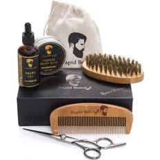 Shaving Sets Beard Grooming & Trimming Kit for Men Care Beard Brush, Beard Comb, Unscented Beard Oil Leave in Conditioner, Mustache & Beard Balm Butter Wax Growth, Styling Scissors Stocking Stuffers Gift set