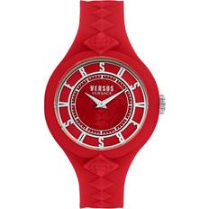 Versus Versace 2 Hand Fire Island Red Silicone Watch, 39mm Red Red