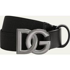 Dolce & Gabbana Polyester Belts Dolce & Gabbana Kid's DG Buckle Calfskin Belt BLUE