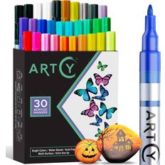 Pintar Acrylic Pastel Paint Pens - 0.7mm Ultra Fine Tips, 16 Vibrant,  Glossy, Water-based Acrylic Paint Pens, Rocks, Glass, Ceramic, Plastic &  Canvas