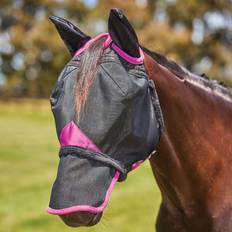 Weatherbeeta Grooming & Care Weatherbeeta ComFiTec Deluxe Durable Mesh Mask With Nose Black/Purple Warmblood