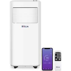 Air Conditioners Della 10000 BTU Ashrae with Heat Pump Smart WiFi Enabled Portable AC White