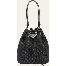 Prada Beuteltaschen Prada Mini Sac En Satin À Strass, Femme, Noir Noir TU