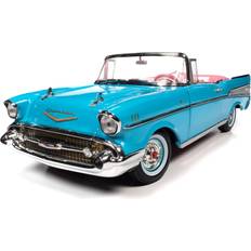 Barbie Toy Vehicles Auto World Barbie 1957 Chevy Bel Air Convertible Aqua Blue 1:18 Scale Diecast