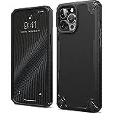 Apple iPhone 13 Pro Max Bumpers Elago Armor Compatible with iPhone 13 Pro Max Case 6.7 Inch US Military Grade Drop Protection, Heavy-Duty Protective Case, Carbon Fiber Texture, Tough Rugged Design, Shockproof Bumper Cover Black