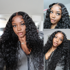 Silicon-Free Hair Products UNice 7x5 Bye-Bye Knots Lace Water Wig 14 inch Black