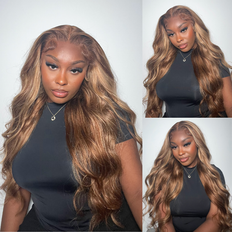  LHENDS 28 Inch 13x6 Body Wave Lace Front Wigs Human Hair Pre  Plucked Glueless Wigs Human Hair 180% Density Body Wave 13x6 HD Transparent  Frontal Wigs Human Hair Lace Front