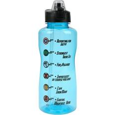 Water Bottle BioWorld Marvel Avengers Motivational Flip-Top Water Bottle, Blue