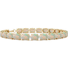 Opal Bracelets Angara Classic Oval Tennis Link Bracelet - Gold/Opal
