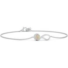 Opal Bracelets Angara Libra Ribbon Bracelet - White Gold/Diamond/Opal