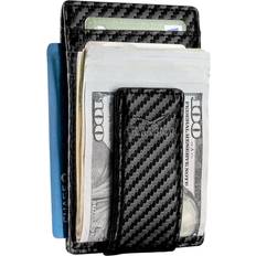 Money Clip Leather Wallet For Men Slim Front Pocket RFID Blocking with Super Strong Magnetic