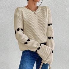 Shein Damen Bekleidung Shein Women's Heart Pattern Pullover Sweater