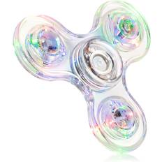 Fidget Toys Fidget Spinner, Crystal Fidget Toy Led Light Rainbow Finger Toy Hand Fidget Spinner-Kids for ADHD Anxiety Stress ReducerWhite