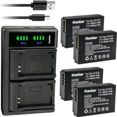 Batteries & Chargers Kastar 4-Pack Battery and LTD2 USB Charger Replacement for Canon LP-E12 LPE12 Battery, Canon LC-E12 LC-E12E Charger, Canon EOS 100D, EOS M, EOS M2, EOS M10, EOS M50, EOS M50 Mark II Cameras