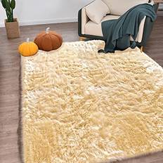 Yellow area rug 8x10 Latepis Super Large Area 8x10, Fur Yellow 96x120"