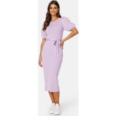 Bubbleroom Linnelle knitted puff sleeve dress Lilac