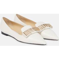 Jimmy Choo Gala embellished leather ballet flats white