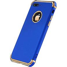 Tverghvad iPhone 8 Plus Case, Ultra Slim Flexible iPhone 8 Plus Matte Case, Styles 3 in 1 Electroplated Shockproof Luxury Cover Case for iPhone 8 Plus Blue