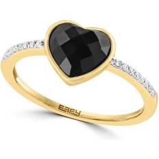 Effy Heart Ring - Gold/Onyx/Diamonds