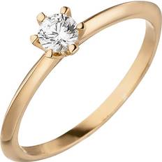 Sigo SIGO Damen Ring 585 Gold Rotgold Diamant Brillant 0,15 ct. Diamantring Solitär