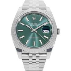 Rolex Unisex Wrist Watches Rolex 2023 unworn Datejust 41mm steel/Sapphire Glass One Size Green