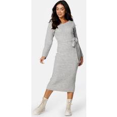 Kjoler Bubbleroom Meline knitted dress Grey melange