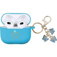 Aiiekz Soft Silicone Case with Gold Heart Pattern for AirPods 3