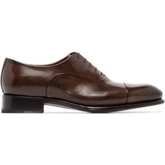 Santoni classic lace-up Oxford shoes men Leather/Leather/Leather Brown