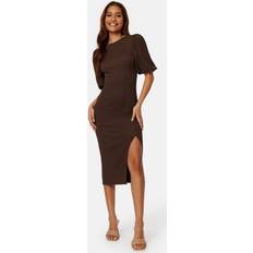 Bubbleroom Kjoler Bubbleroom Piper Puff Sleeve Dress Brown