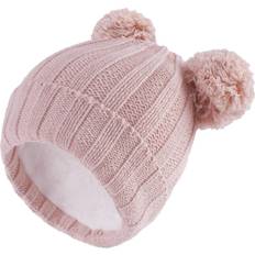 Langzhen Baby's Winter Warm Knitted Pom Pom Hat - Pink